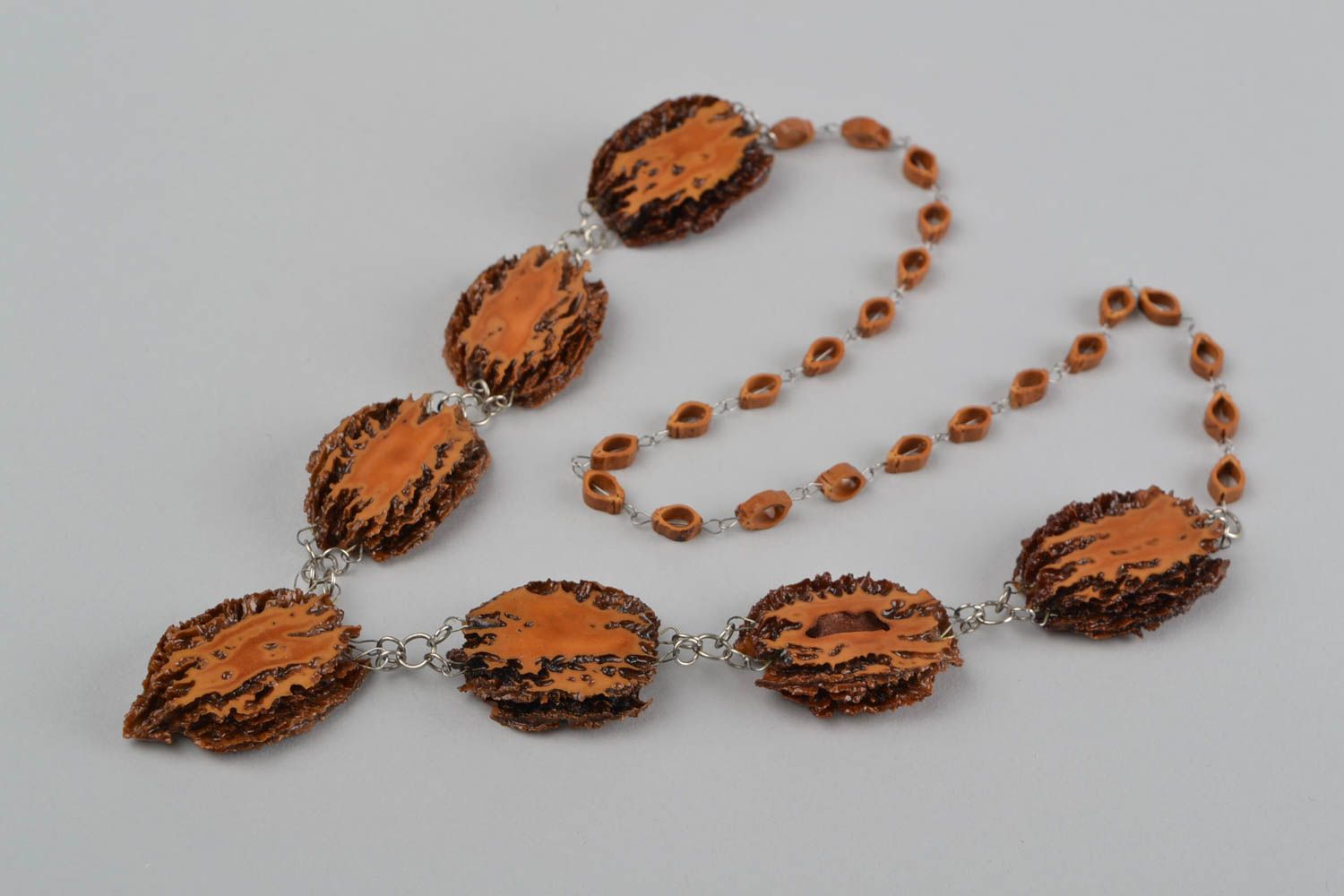 Beautiful handmade designer necklace walnut jewelry fashion accessories for her photo 5