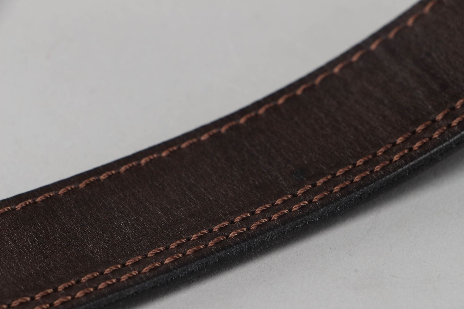 Handmade leather belt of brown color for men photo 3