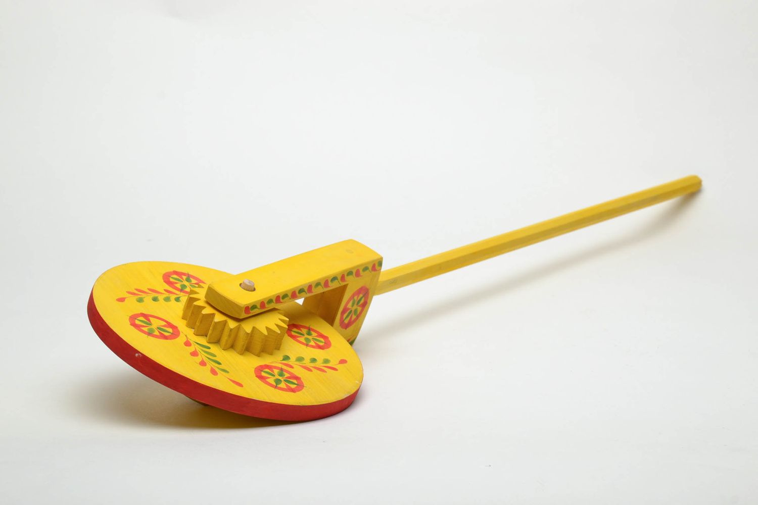 Wooden toy rattle with Yavorovsk painting photo 2