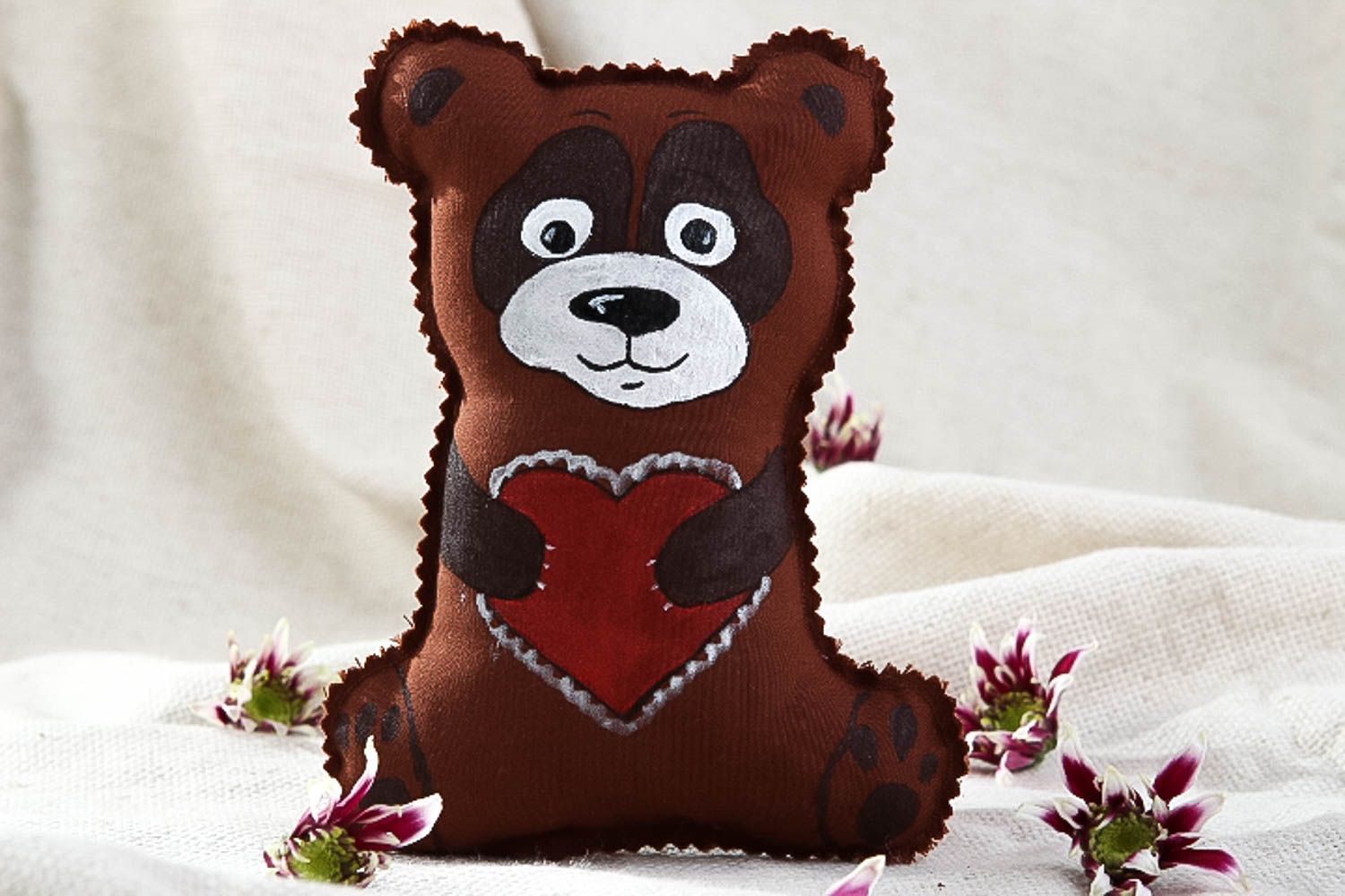 Beautiful handmade soft toy stuffed bear toy nursery design decorative use only photo 1