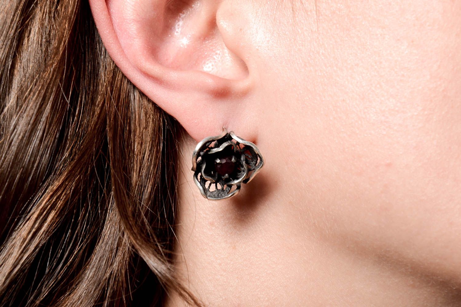 Handmade silver earrings designer earrings unusual accessory silver jewelry photo 1