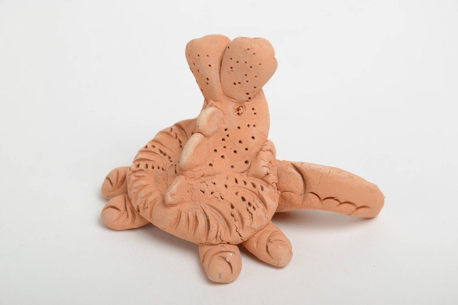 Figurine en céramique brune faite main en forme de crabe pour décorer maison photo 3
