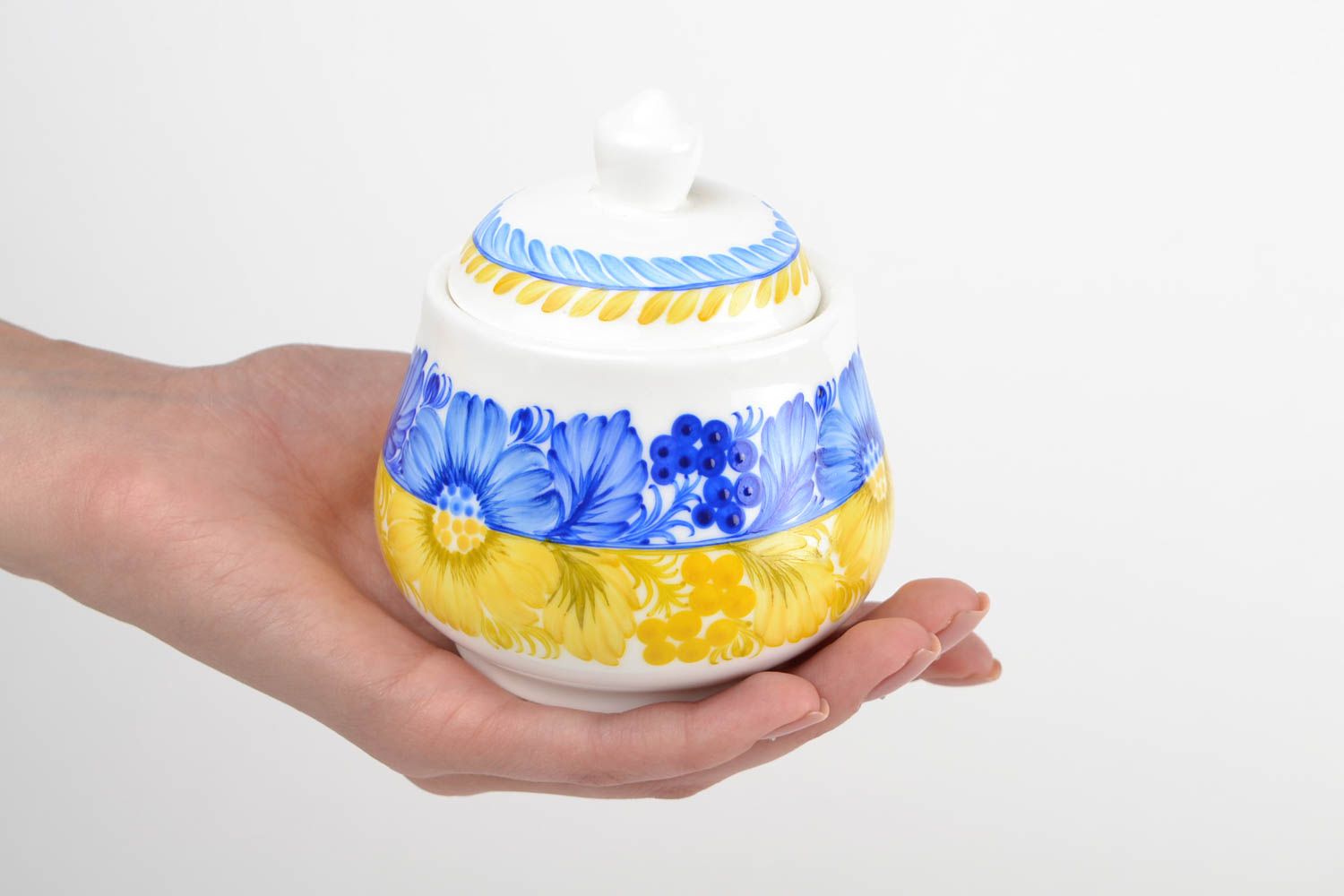 Azucarera de porcelana hecha a mano decoración de interior utensilio de cocina foto 2