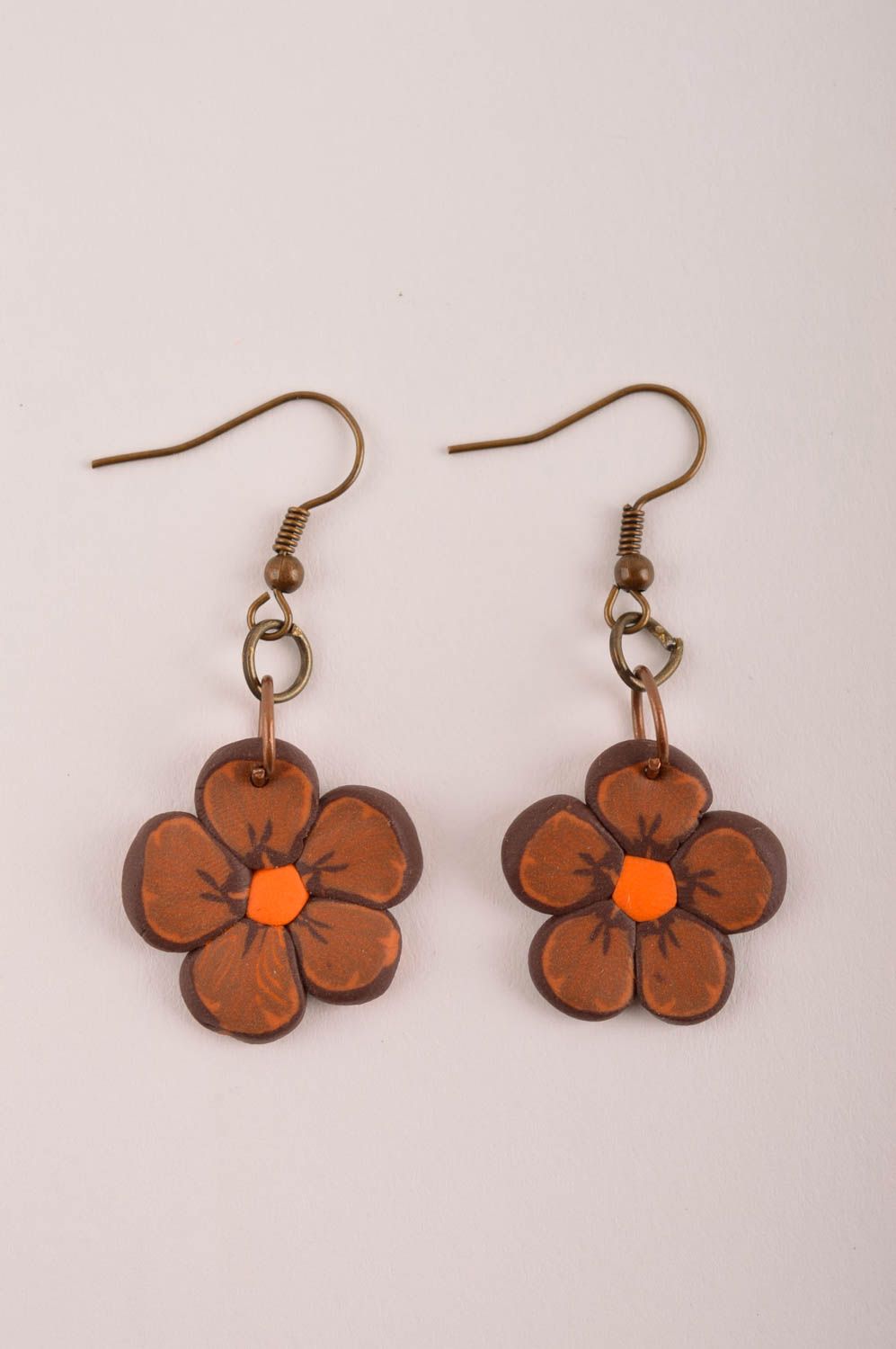 Flower earrings handmade designer polymer clay accessories fashion jewelry photo 3
