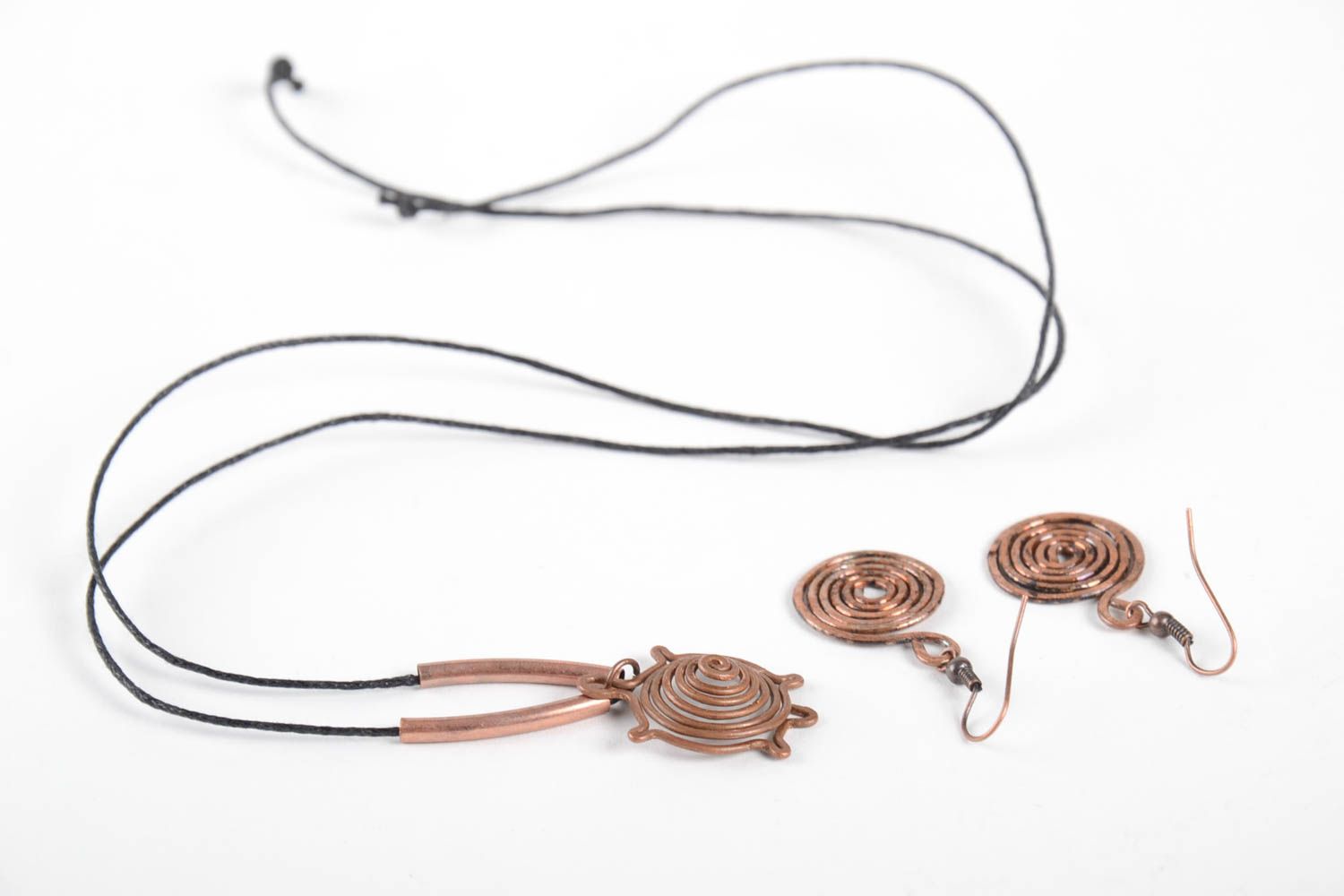 Handmade copper jewelry wire wrap earrings copper pendant copper jewelry photo 5