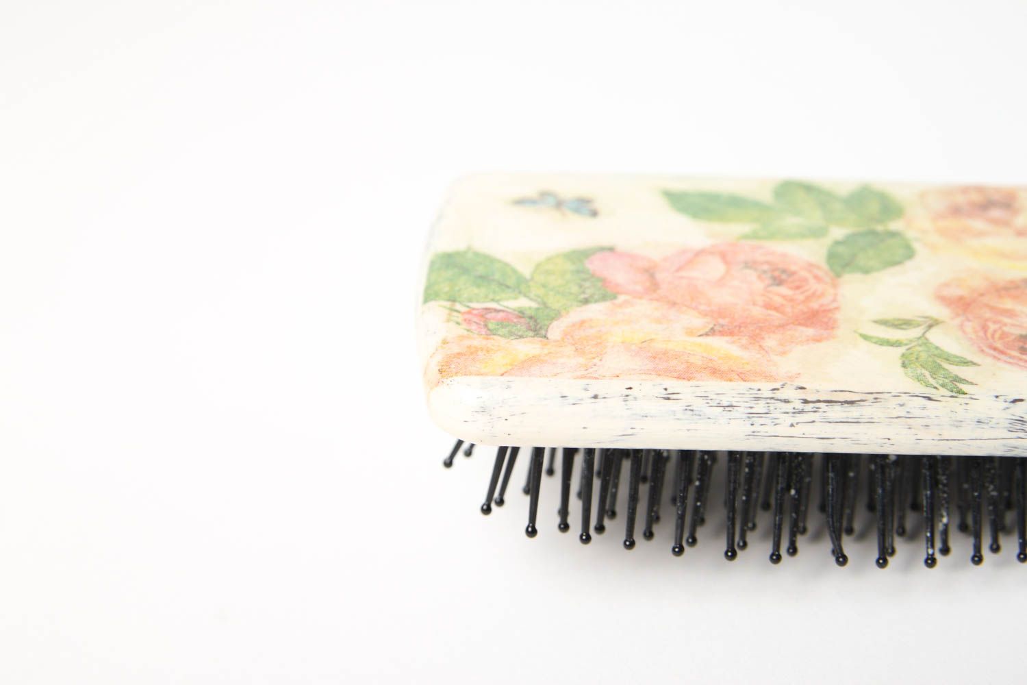 Handmade hairbrush with decoupage wooden hairbrush accessories for girls photo 5