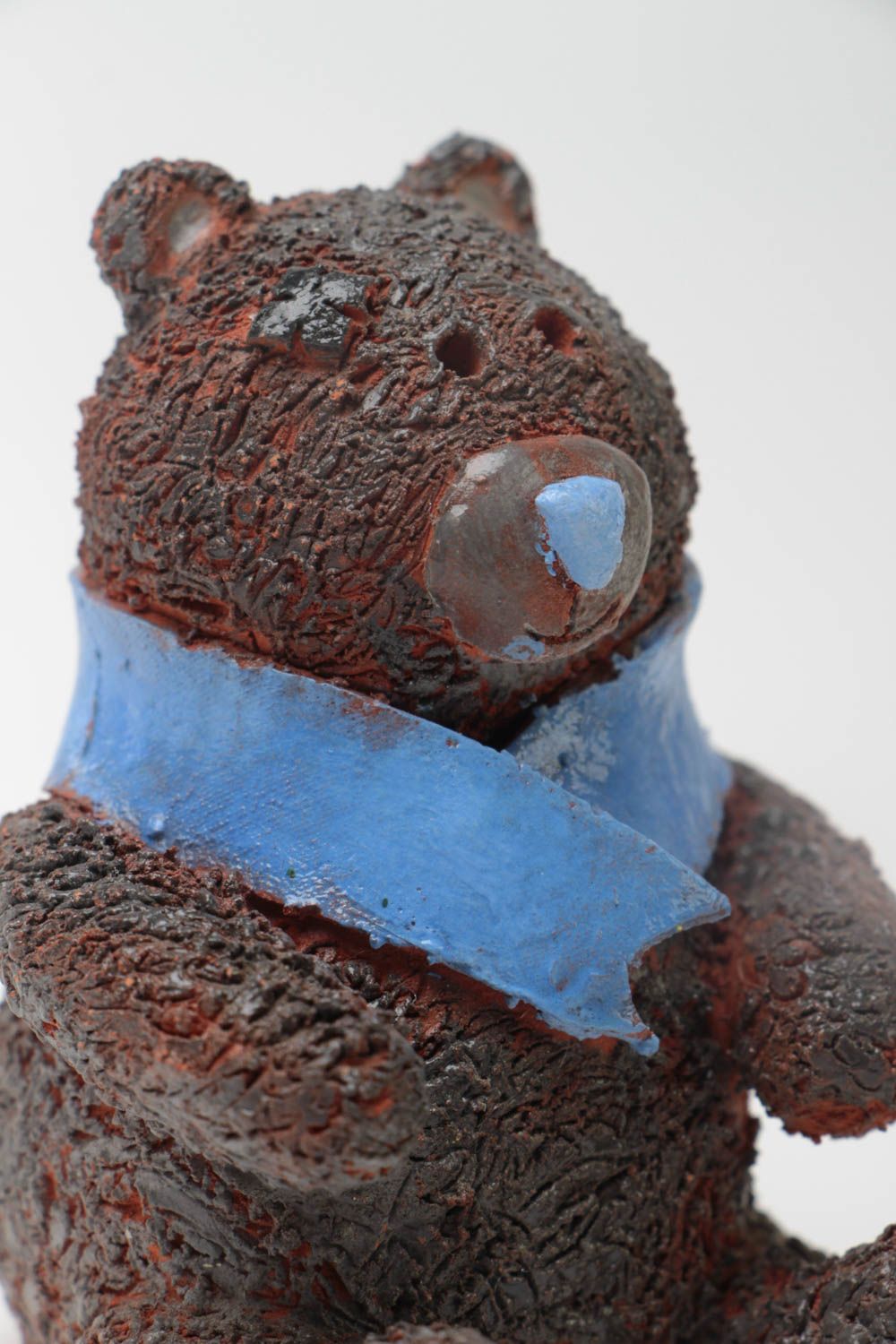 Figurine en céramique en forme d'ourson sympa faite main peinte cadeau enfant photo 3