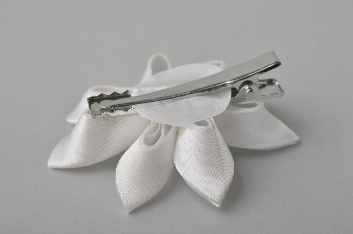 Stylish handmade textile barrette homemade hair clip flowers in hair gift ideas photo 3