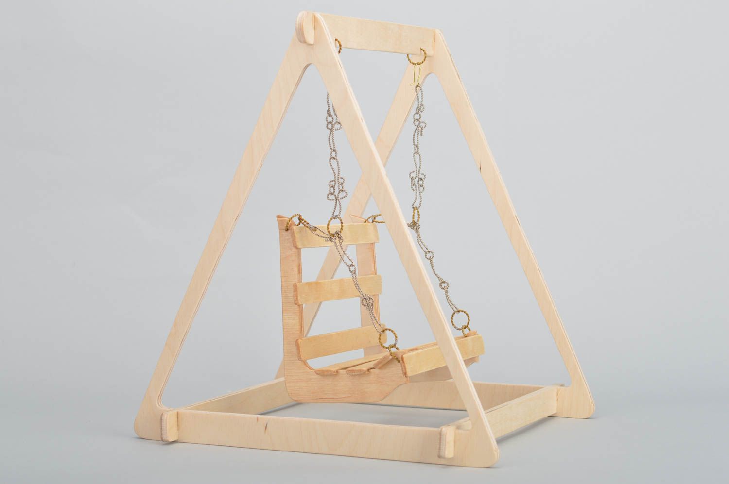 Toy swing made of plywood designer beautiful handmade present for children photo 5
