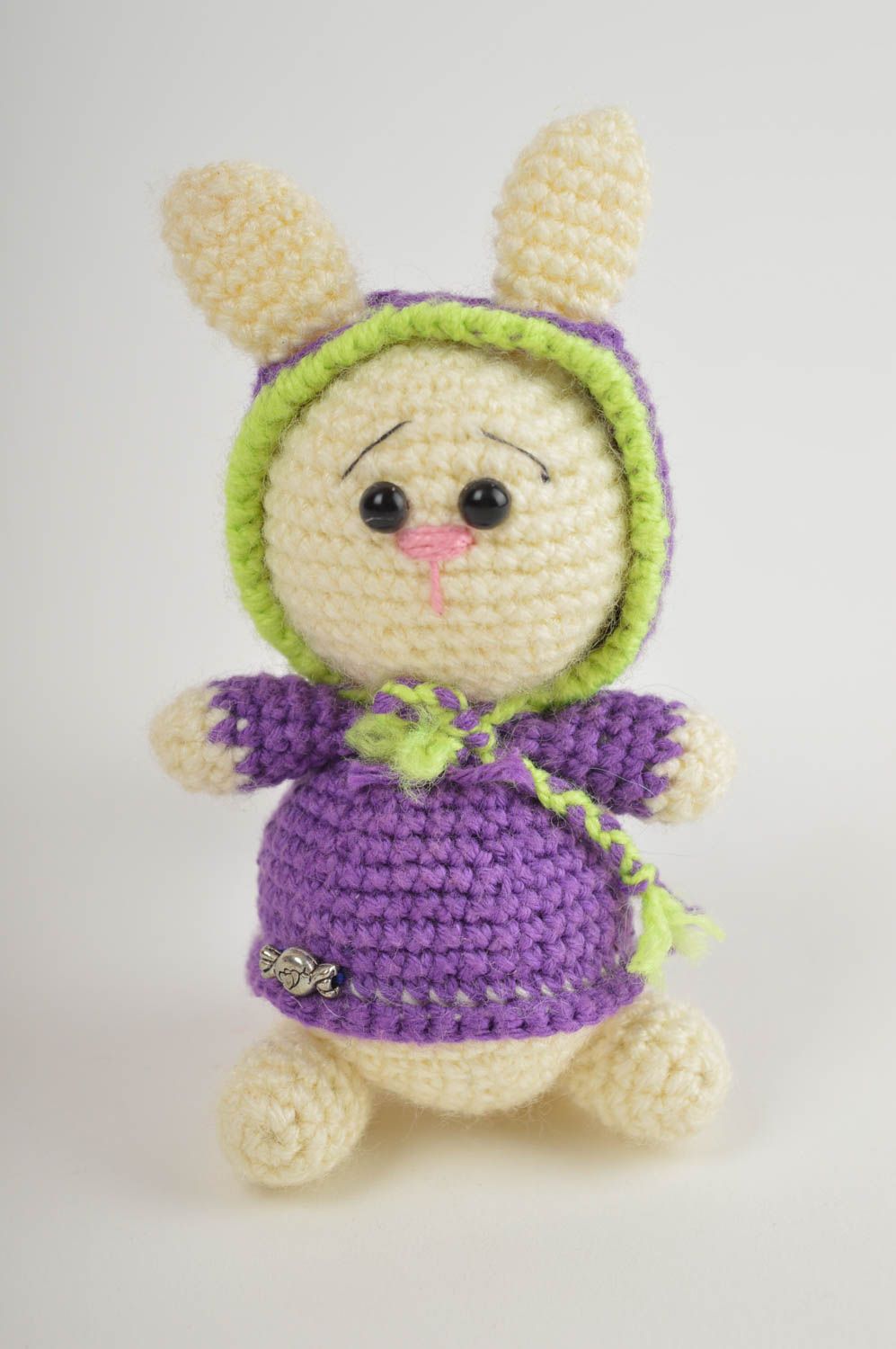 Jouet tricoté Peluche faite main lapin Cadeau enfant Décoration chambre bébé photo 2
