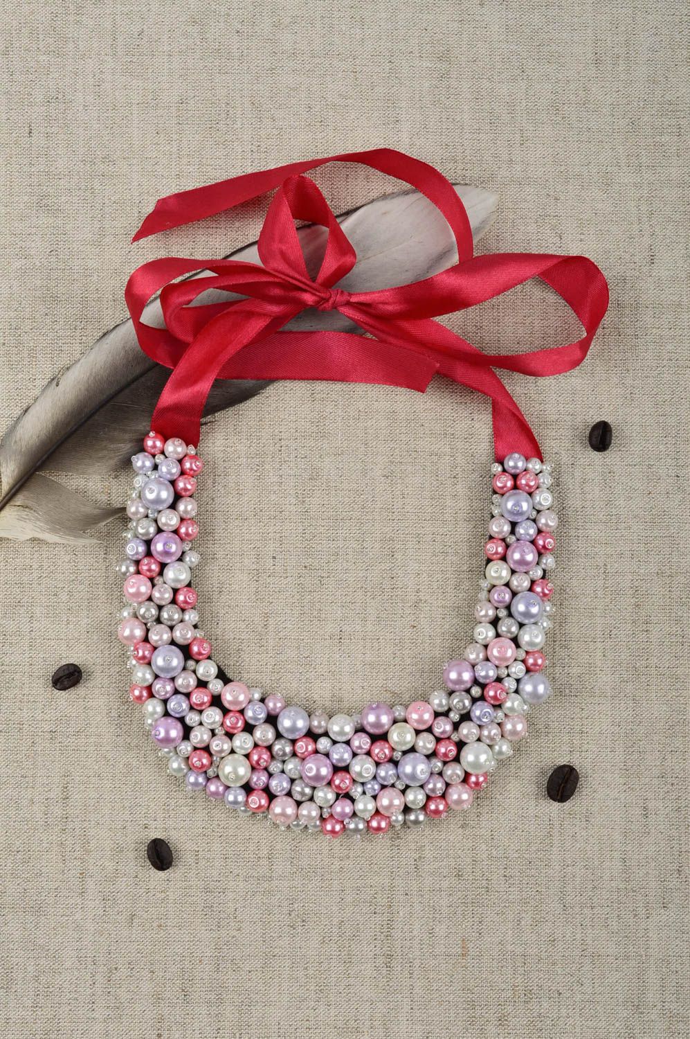 Colorful beaded necklace handmade necklace collar necklace fashion accessories photo 1