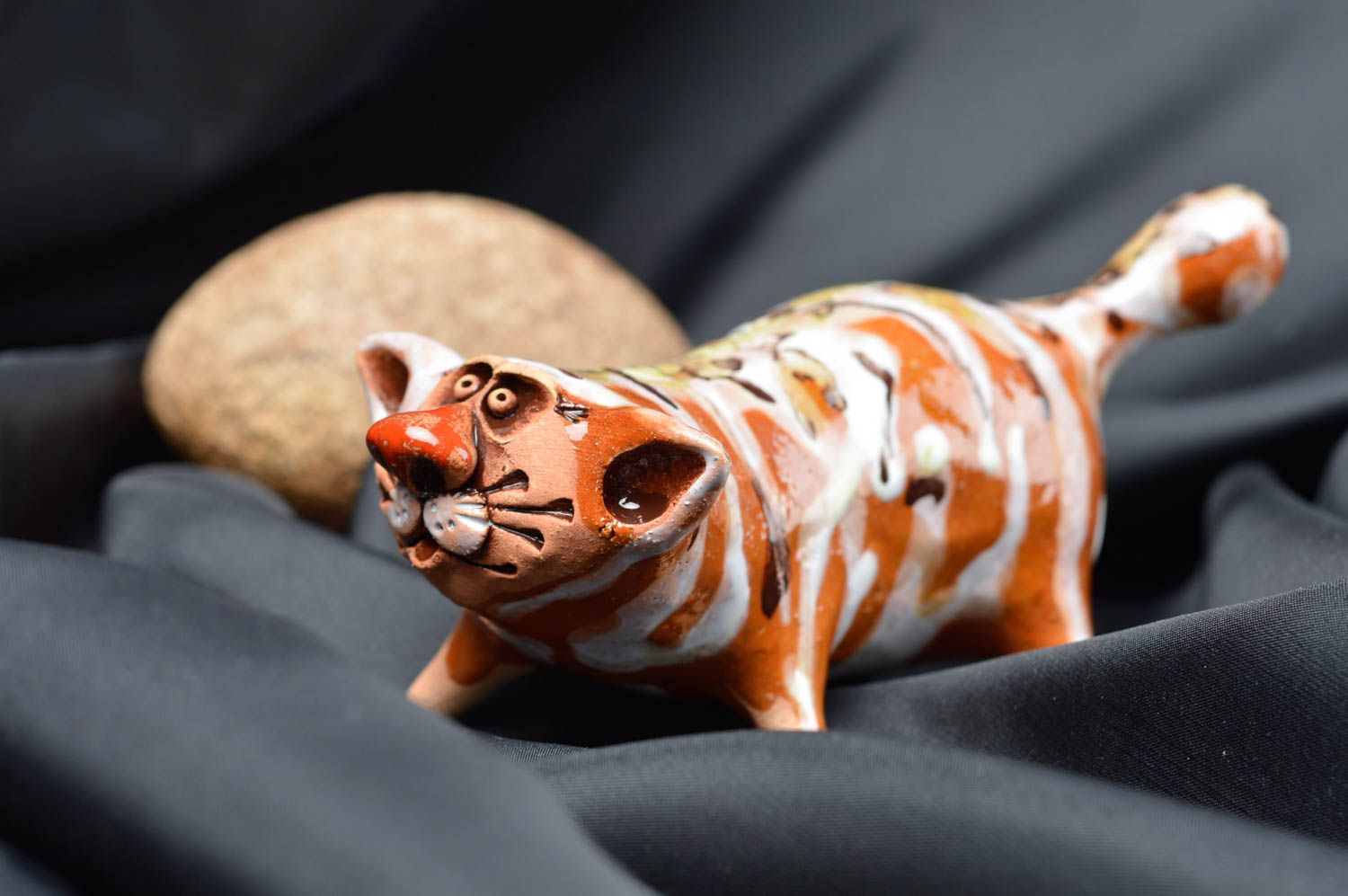 Cat figurines ceramic figurines homemade home decor gifts for cat lovers photo 1