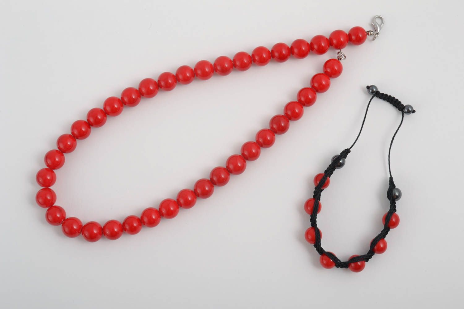 Parure de Bijoux en corail faite main Bracelet et collier Cadeau pour femme photo 2