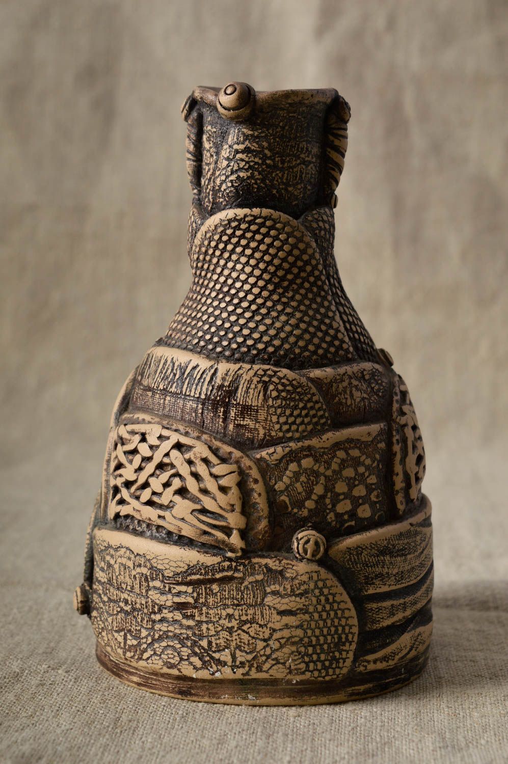 Ваза из глины ручная работа керамическая ваза для цветов стильная красивая ваза фото 1