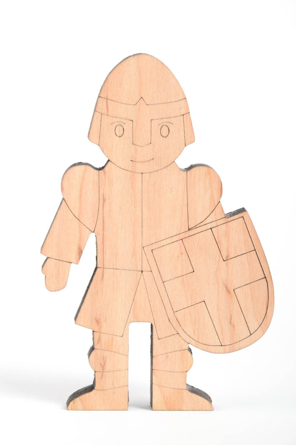 Figur zum Bemalen handmade Ritter Holz Rohling Miniatur Figur für Handarbeit foto 2