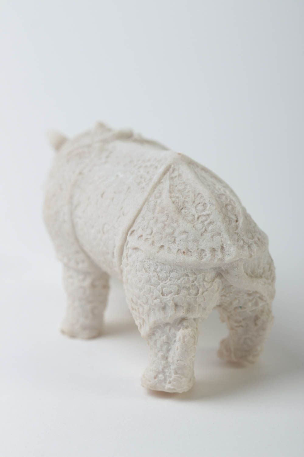 Blank polymer resin statuette designer handmade rhino figure blank for painting photo 4
