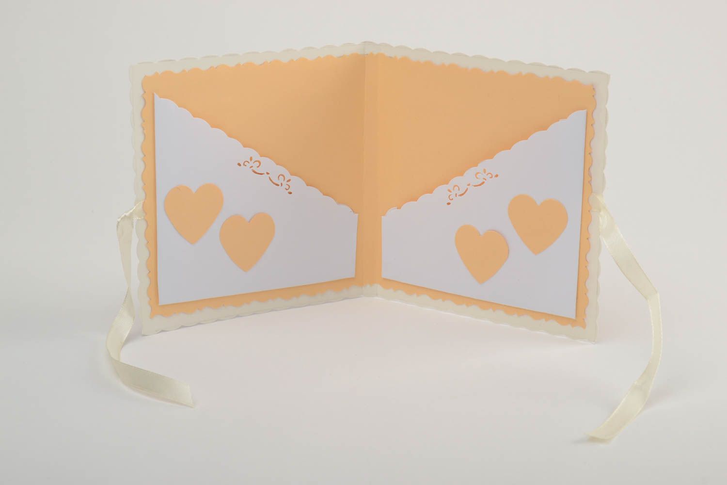 Pochette en carton pour disques vidéo de mariage faite main avec noeud en ruban photo 4