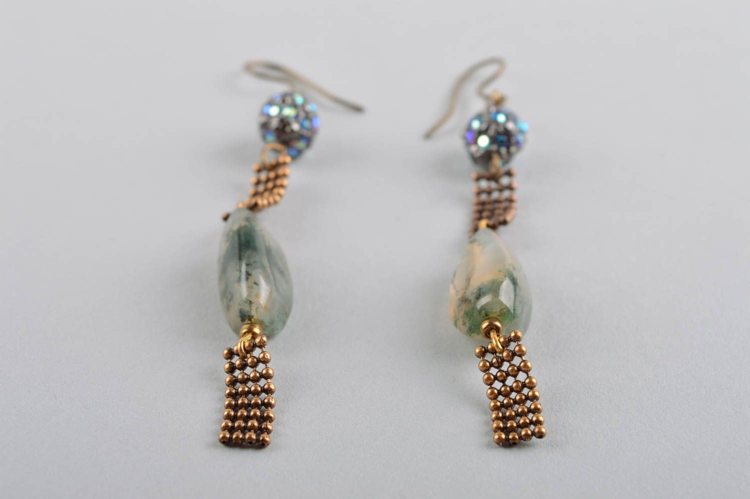 Ohrringe mit Edelsteinen handmade Schmuck große Ohrringe Accessoire für Frauen foto 4