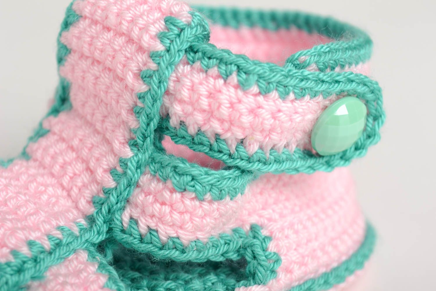 Handgefertigte Schuhe Baby Sandalen gehäkelte Babyschuhe Geschenk für Kleinkind foto 4
