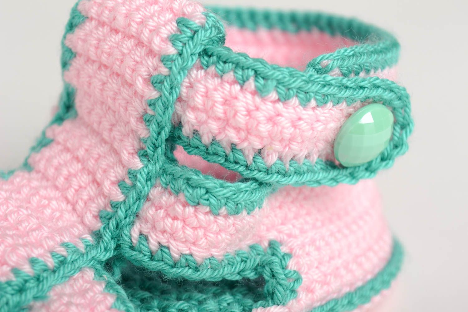 Chaussons bébé fait main Nu-pieds enfant Chaussures bébé tricot au crochet fille  photo 4