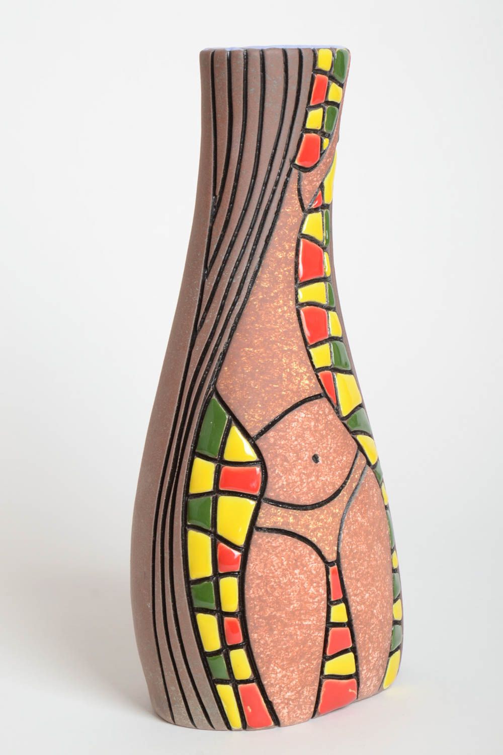Предмет декора ручной работы керамическая ваза для цветов ваза для цветов глина фото 2
