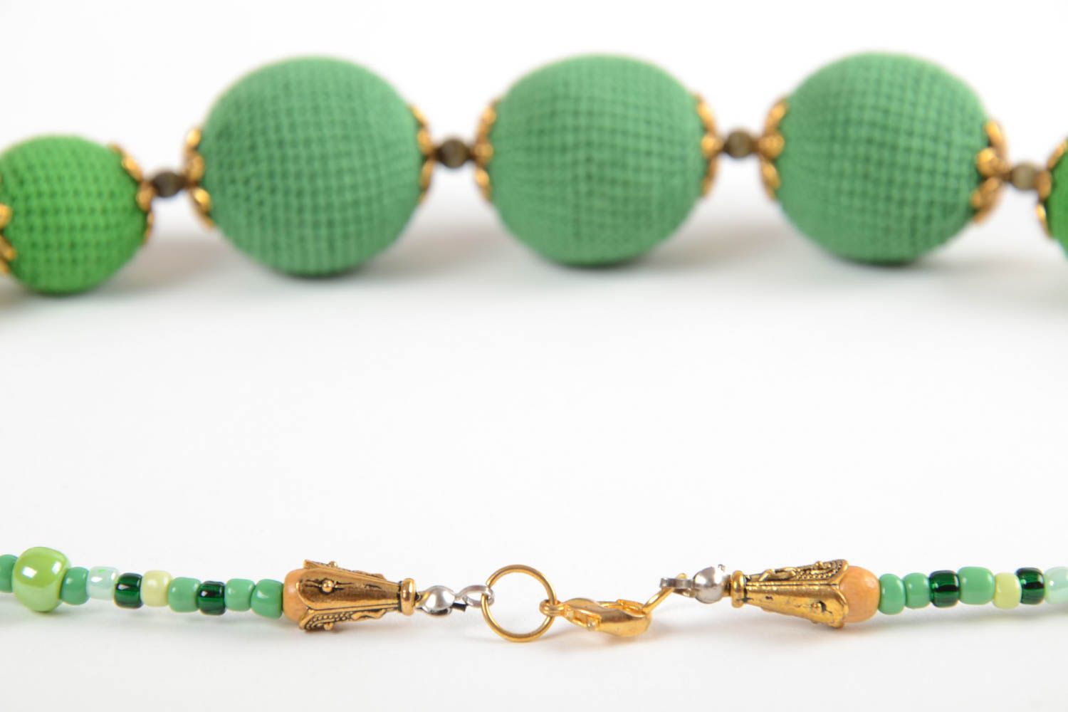 Halskette Frauen handmade Kette Holzperlen Modeschmuck Collier in Grün schön  foto 5
