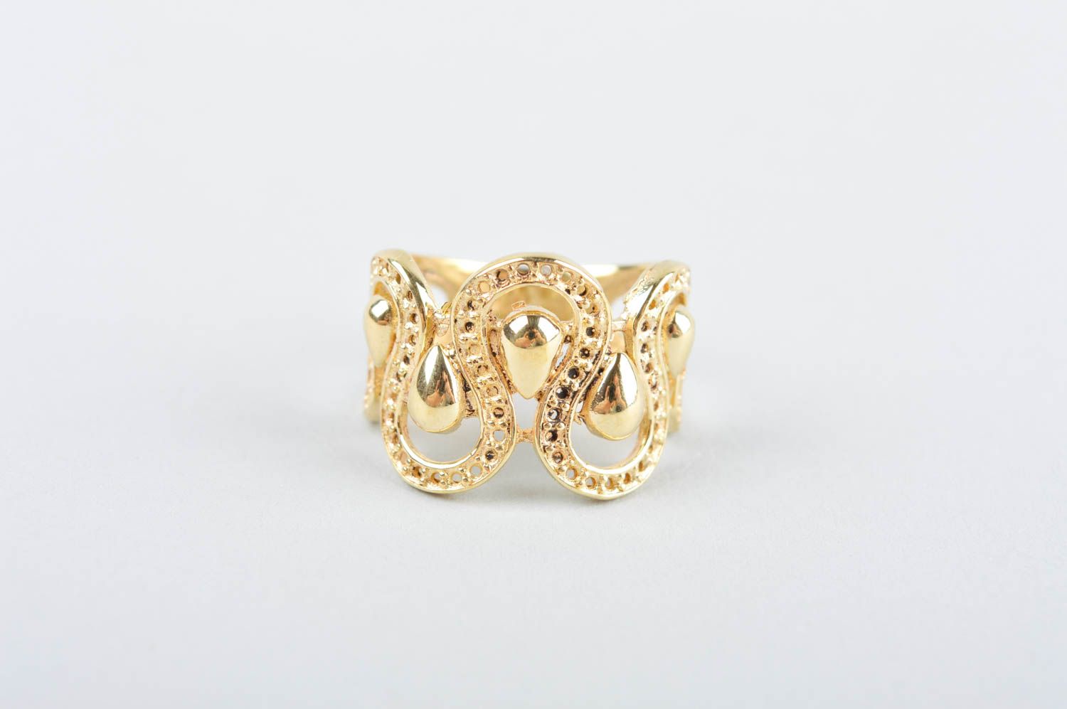 Stylish handmade metal ring brass ring design handmade accessories small gifts photo 2