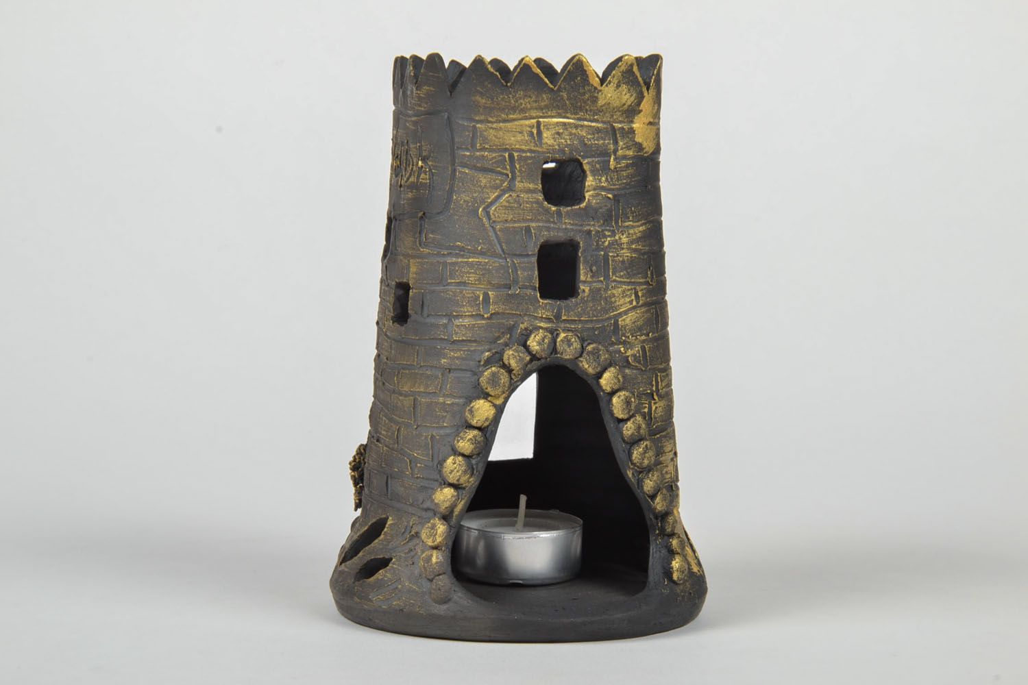 Castle tower tea light candle holder for child room 6,3 inches, 1,19 lb photo 2