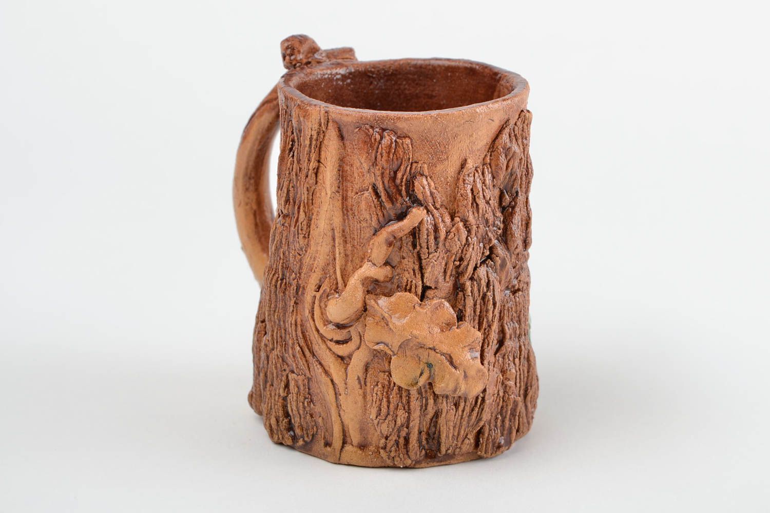 Mug en terre cuite fait main Grande tasse marron Cadeau original Fraise photo 4