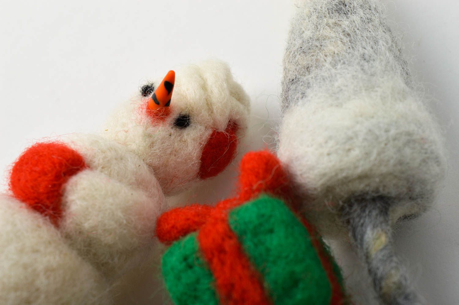 Juguetes navideños hechos a mano de lana elementos decorativos regalo original foto 5