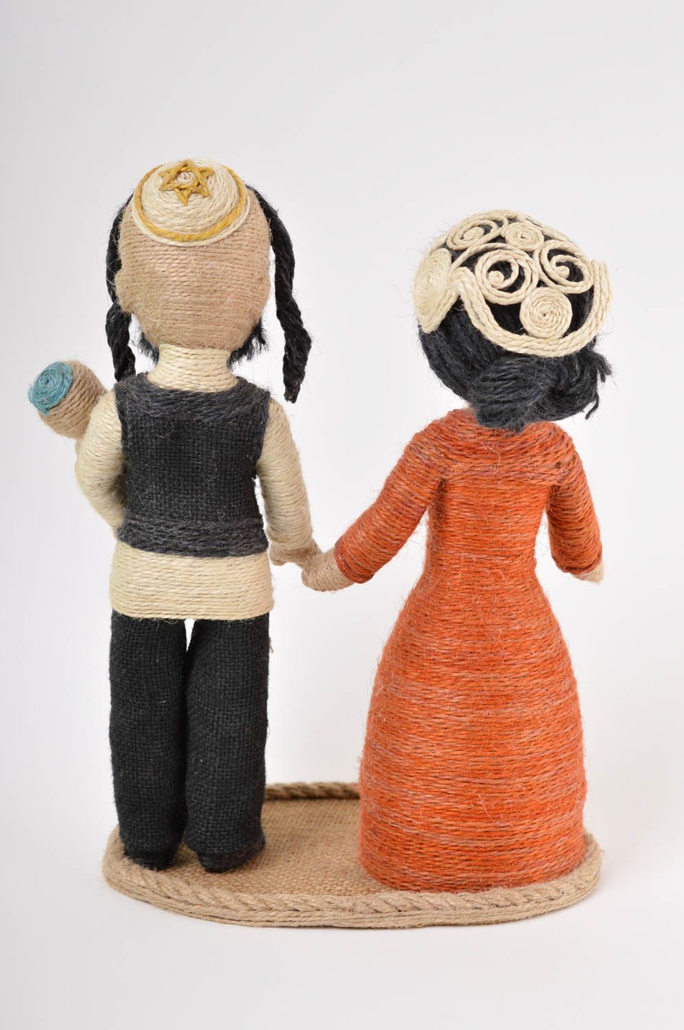 Figurines couple fait main Statuette couple ethnique Déco maison originale photo 3