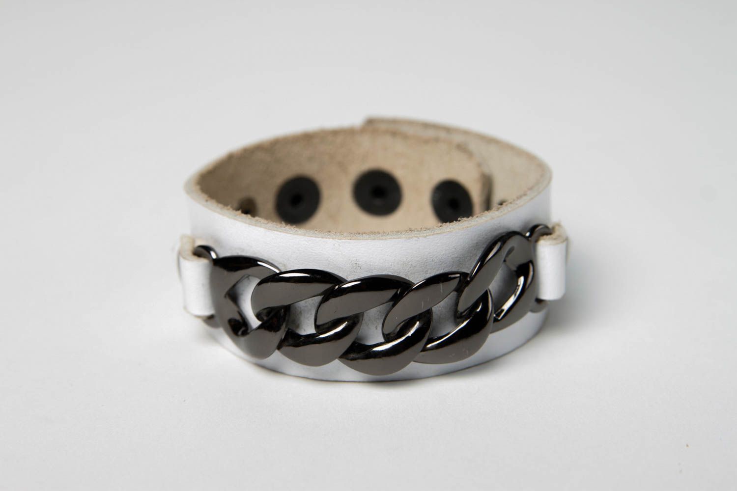Handmade leather bracelet stylish wrist accessory unusual designer bracelet photo 3