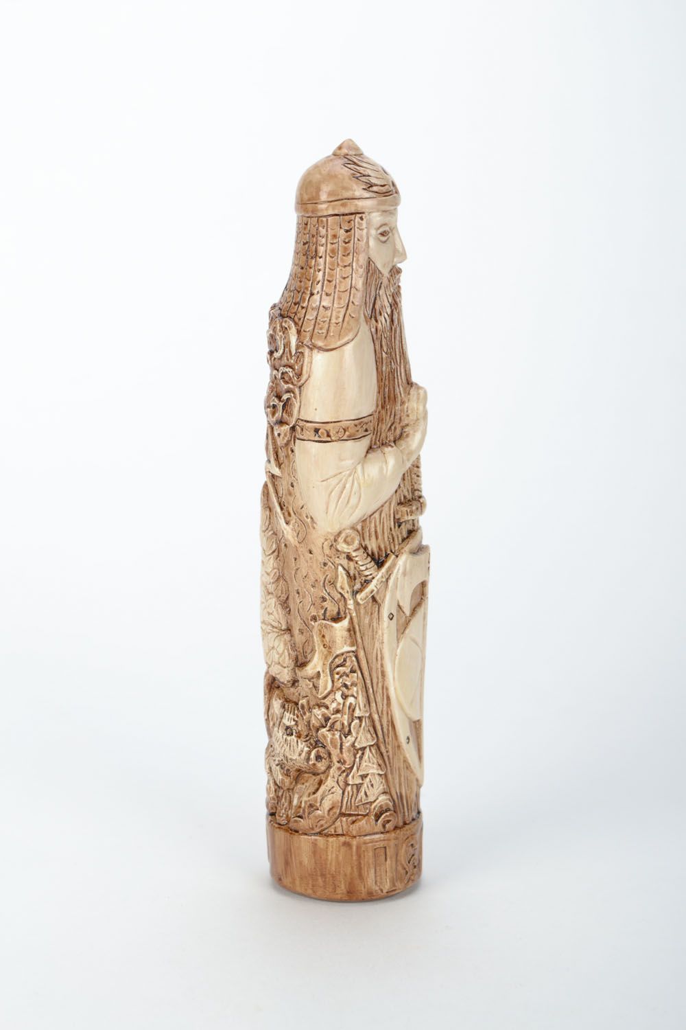 Figurine en plâtre idole slave Péroun brun clair cadeau original pour maison photo 3