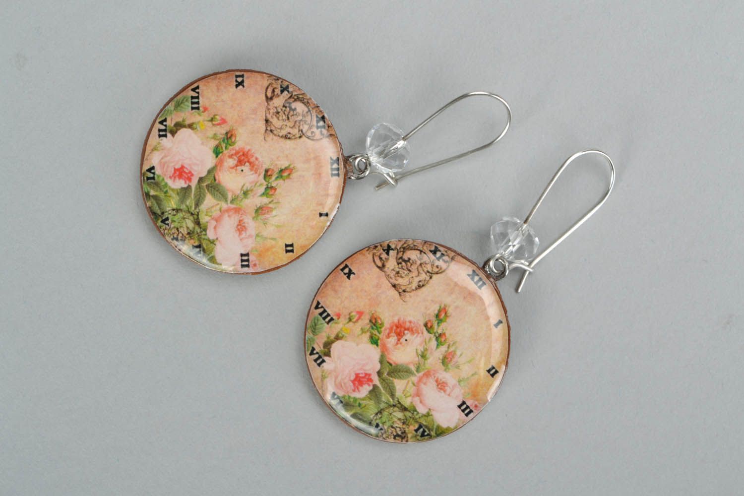 Polymer clay earrings China Rose photo 2
