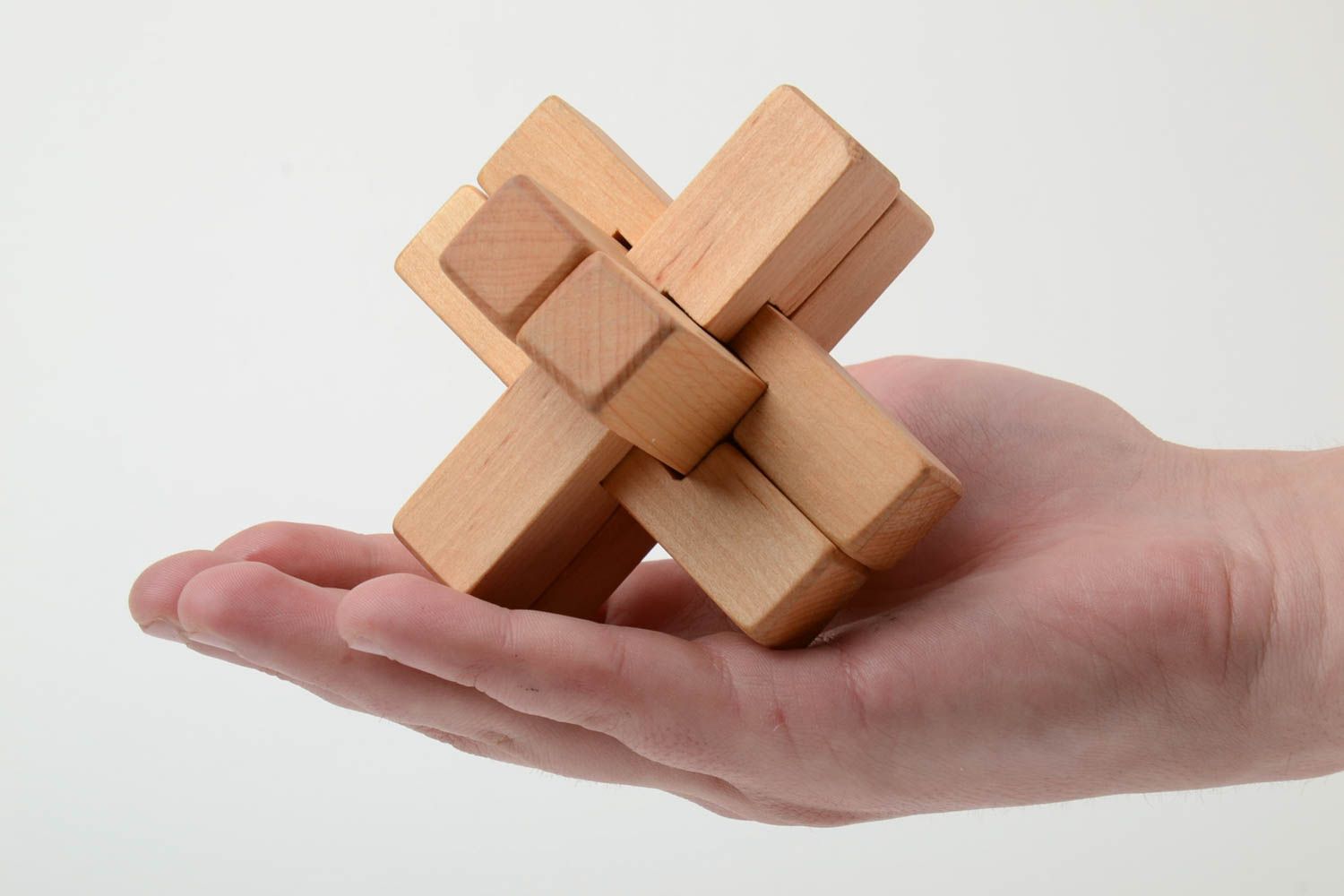 Juguete de madera con forma de puzzle voluminoso hecho a mano educativo foto 4