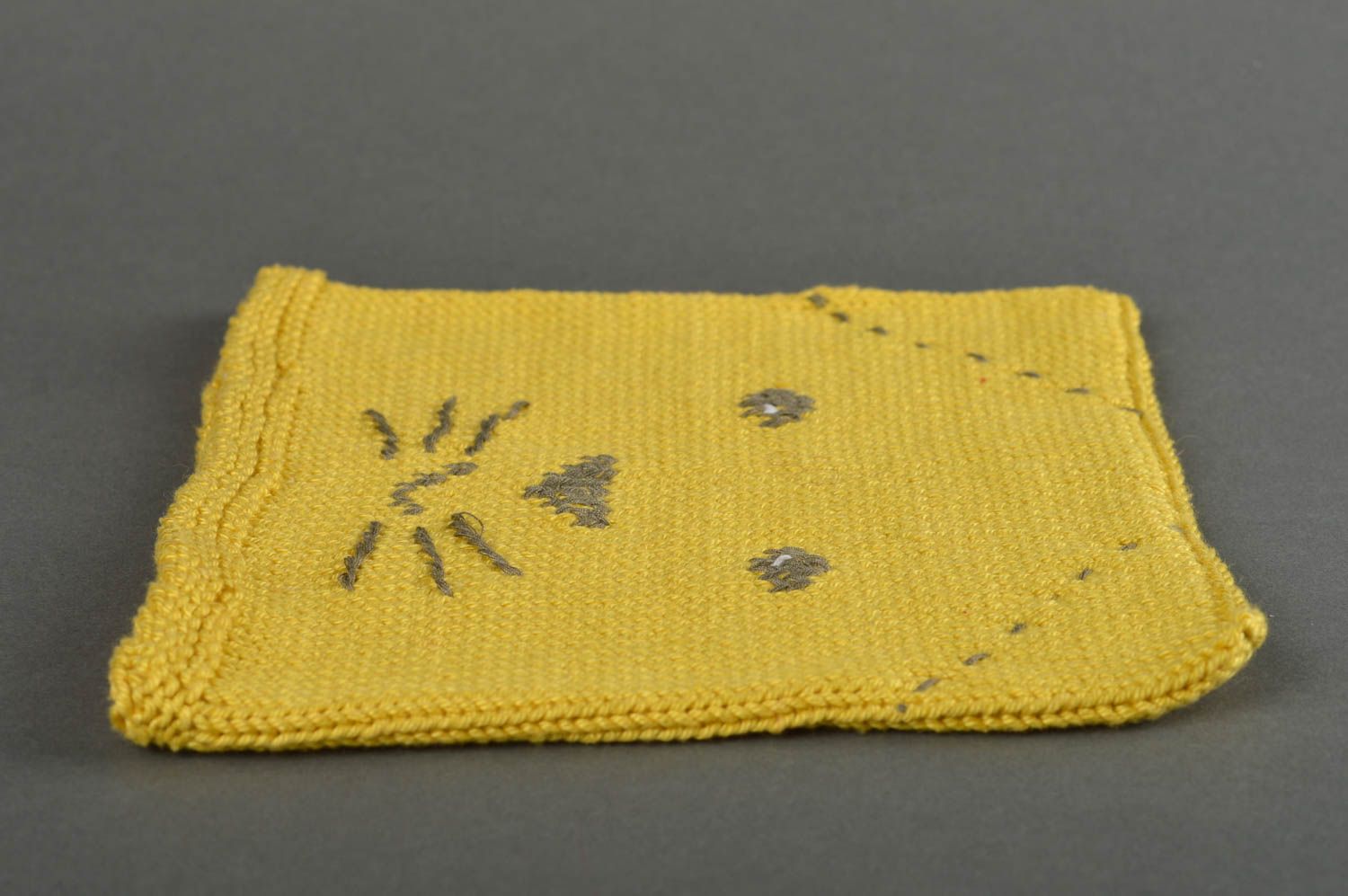 Bonnet chat crochet fait main Chapeau tricot jaune design Vêtement enfant photo 5