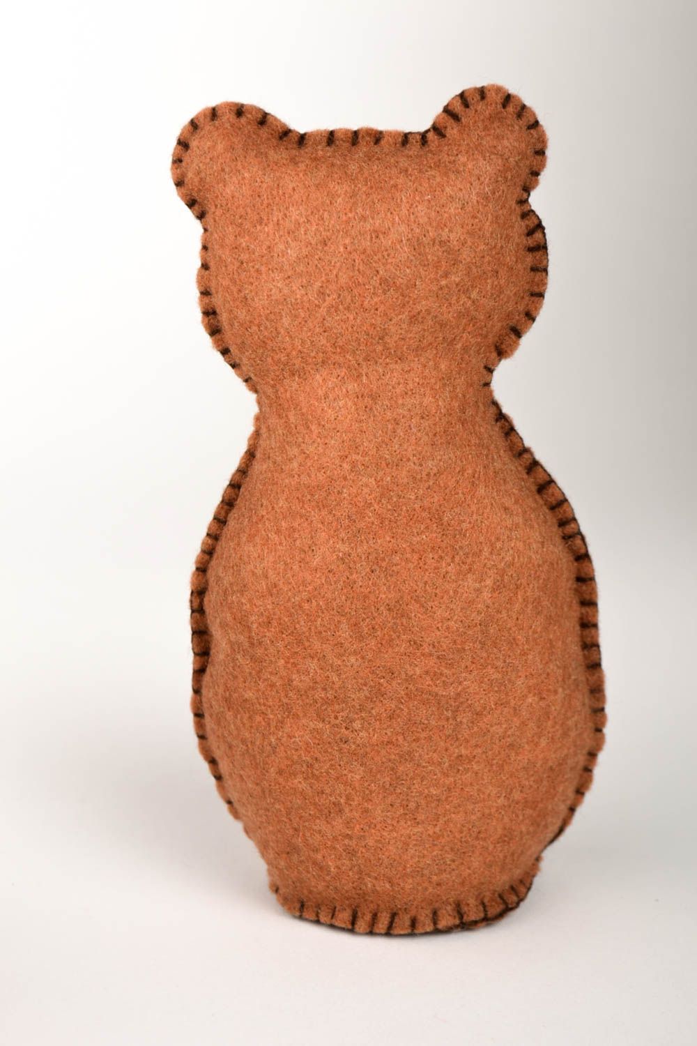 Игрушка ручной работы коричневый мишка фетровая игрушка для детей декор для дома фото 3