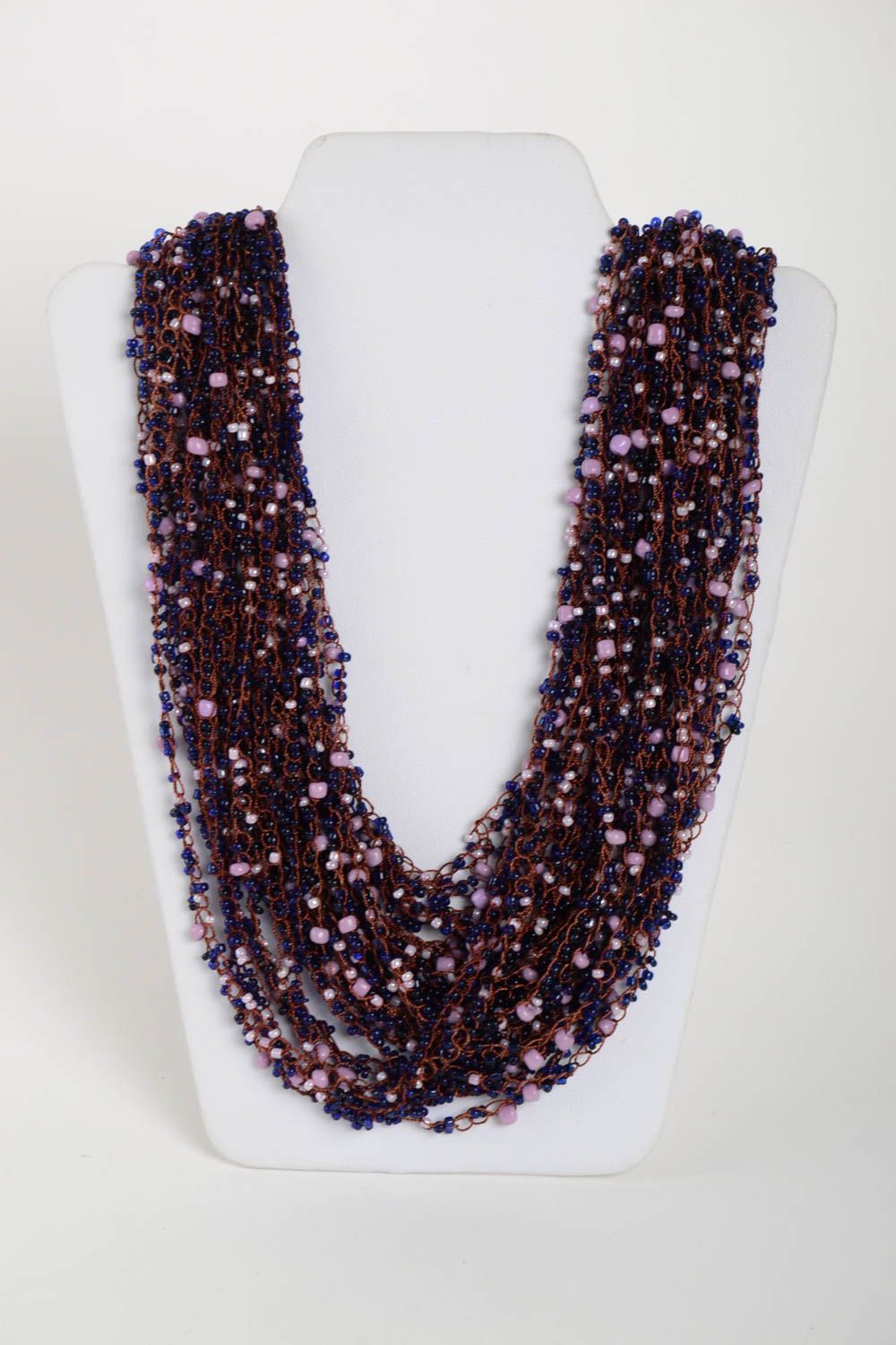 Collier Halskette handgefertigt Schmuck aus Rocailles Accessoire für Frauen foto 2