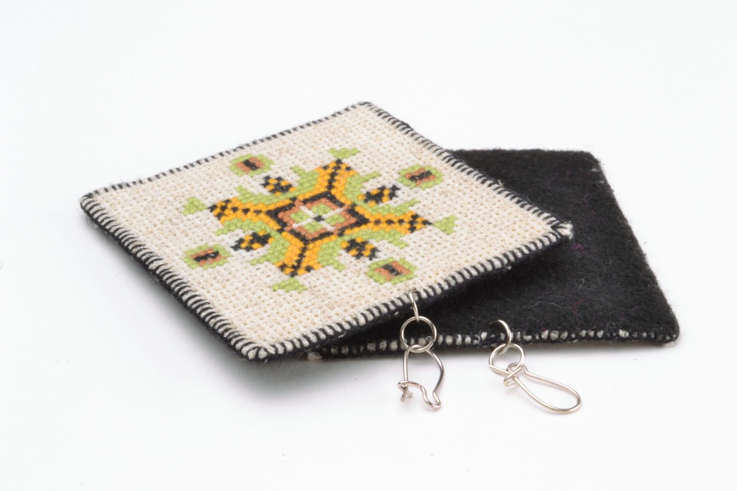 Embroidered earrings Ornament photo 5