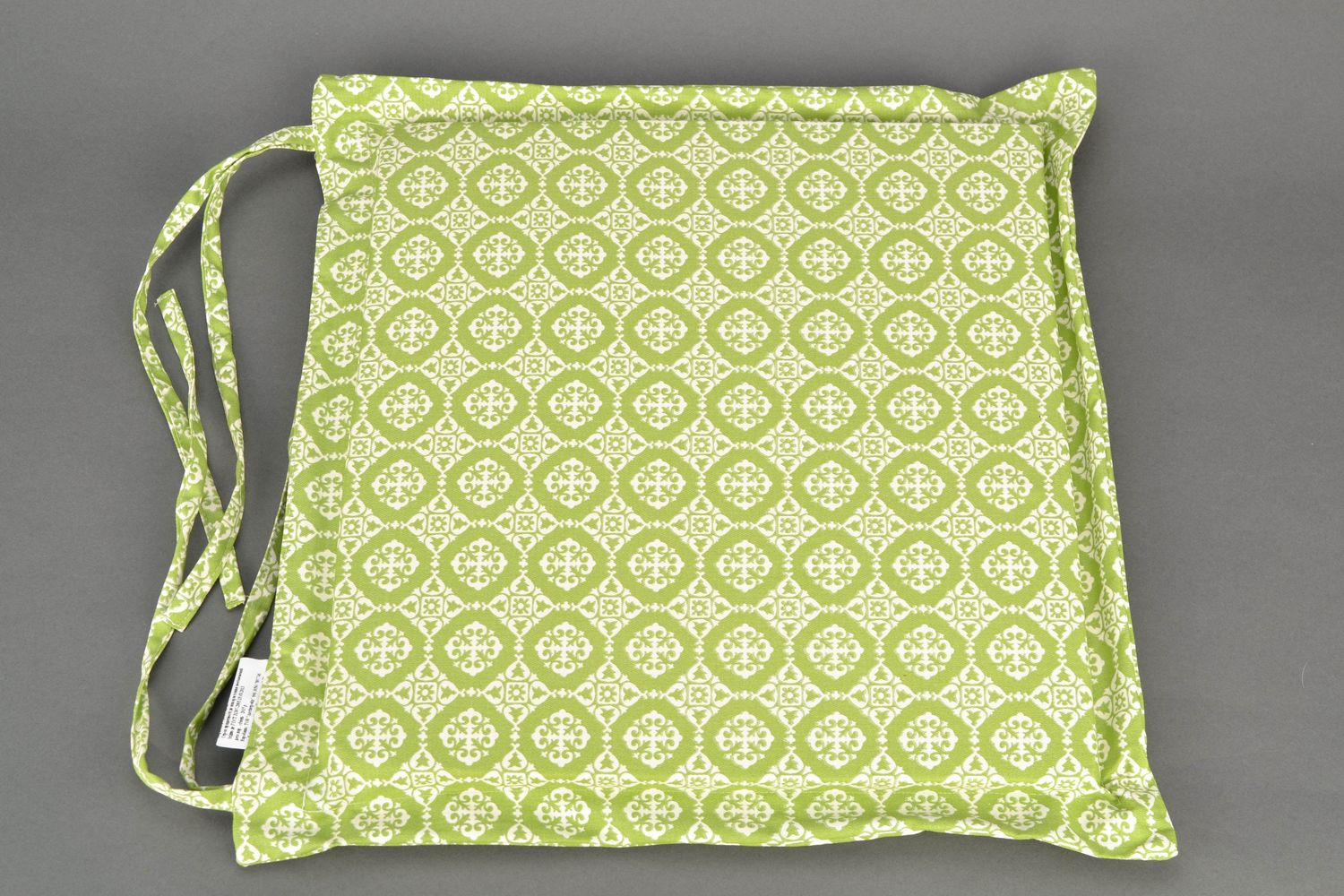 Плоская подушка на стул оливкового цвета фото 3
