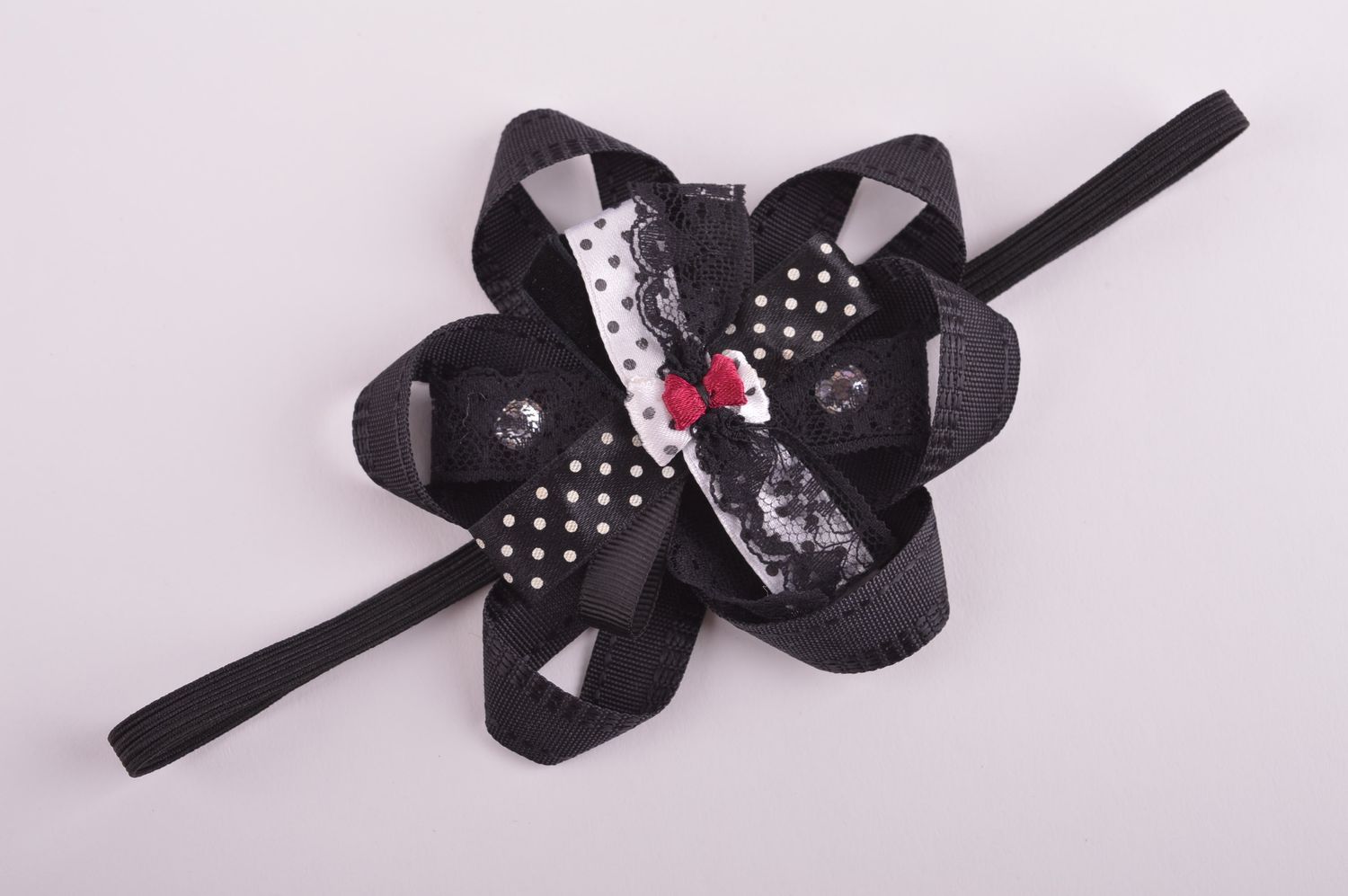 Handmade accessories unusual black hair band stylish beautiful present photo 4