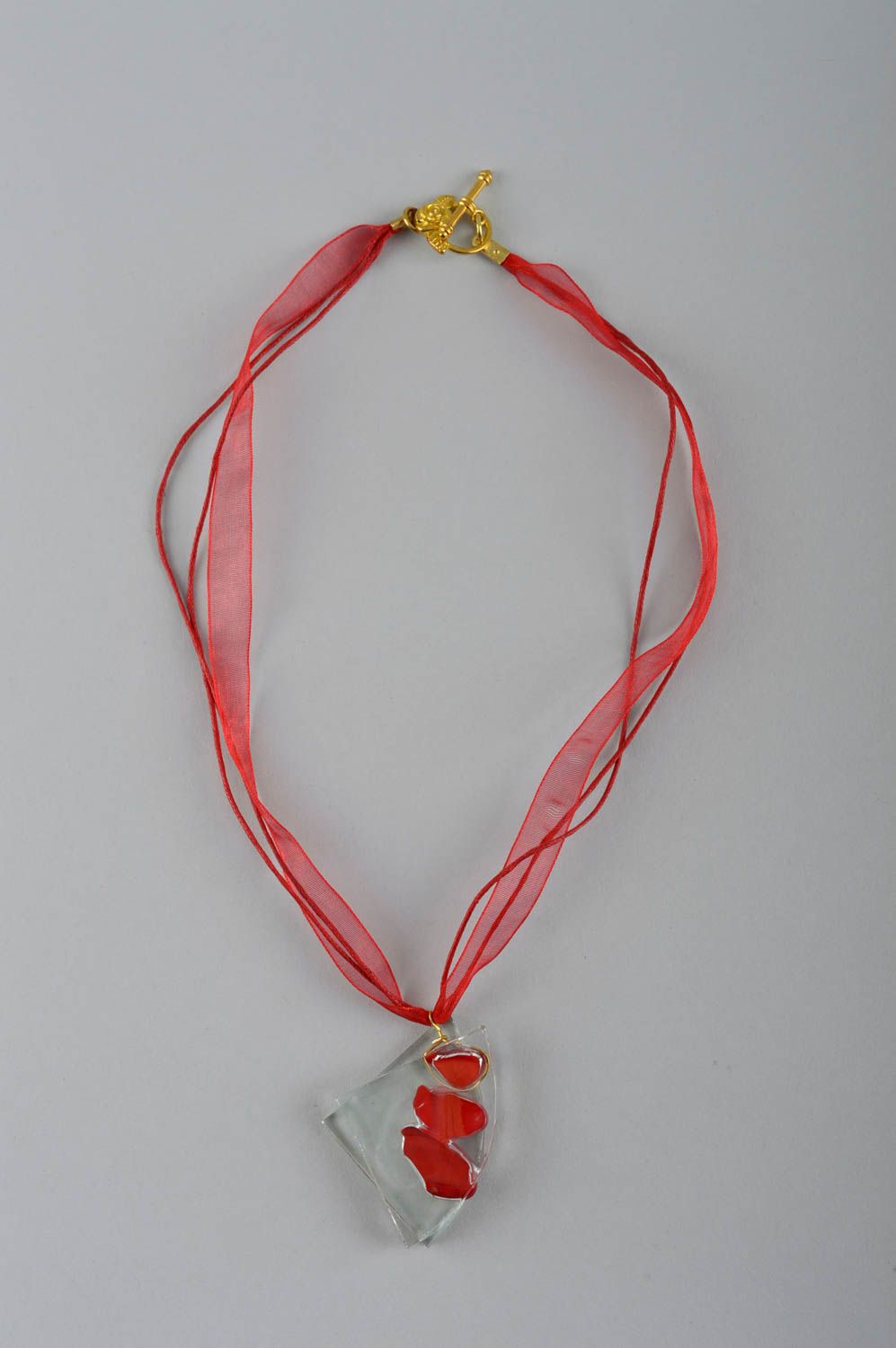 Halskette mit Anhänger Schmuck handgemacht Halskette für Frauen in Rot  foto 2