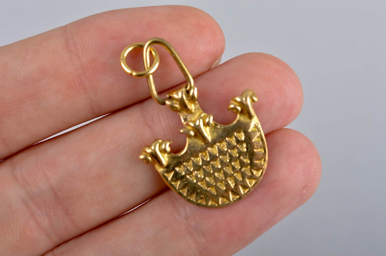 Small designer pendant stylish brass accessory handmade metal pendant photo 5