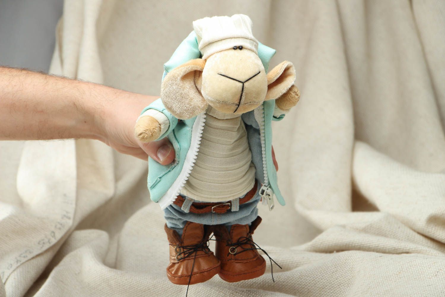 Designer soft toy Lamb with Backpack photo 4