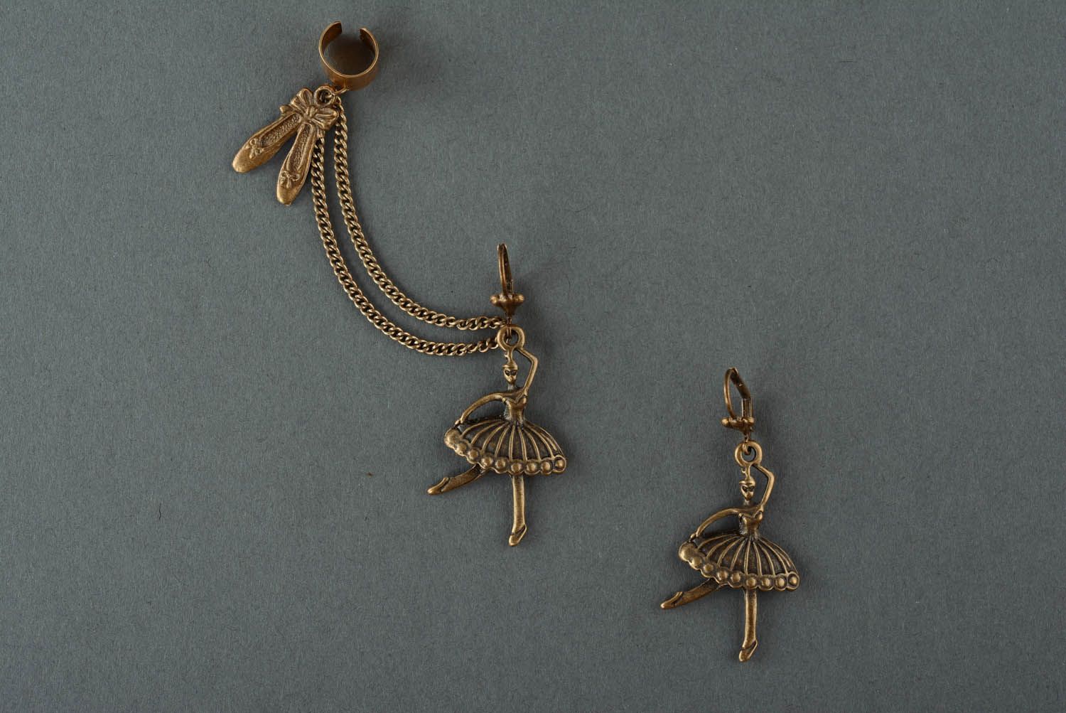 Bronze cuff earrings Ballerina photo 2