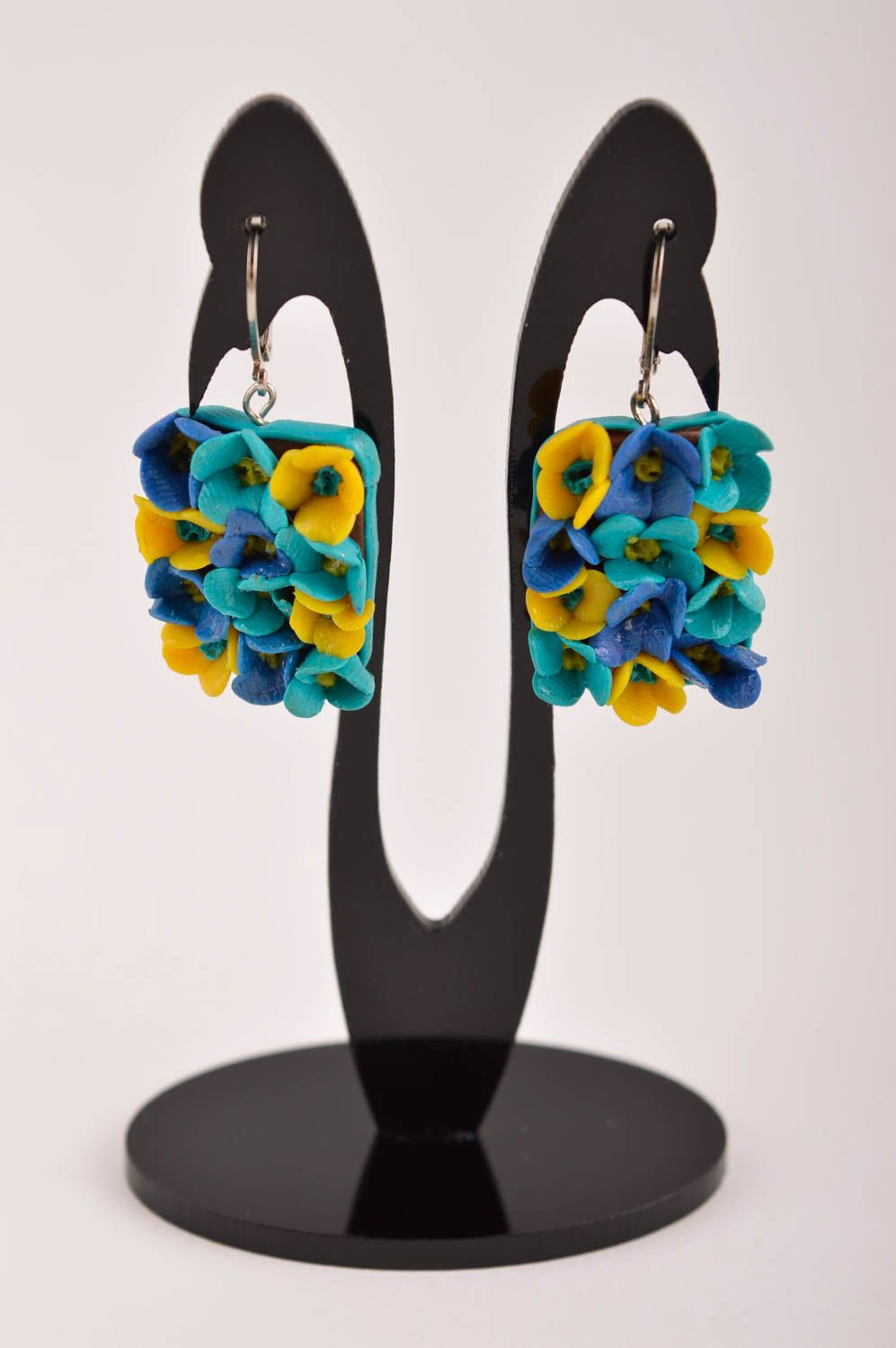 Handmade earrings designer clay earrings flowers earrings for women gift ideas photo 2