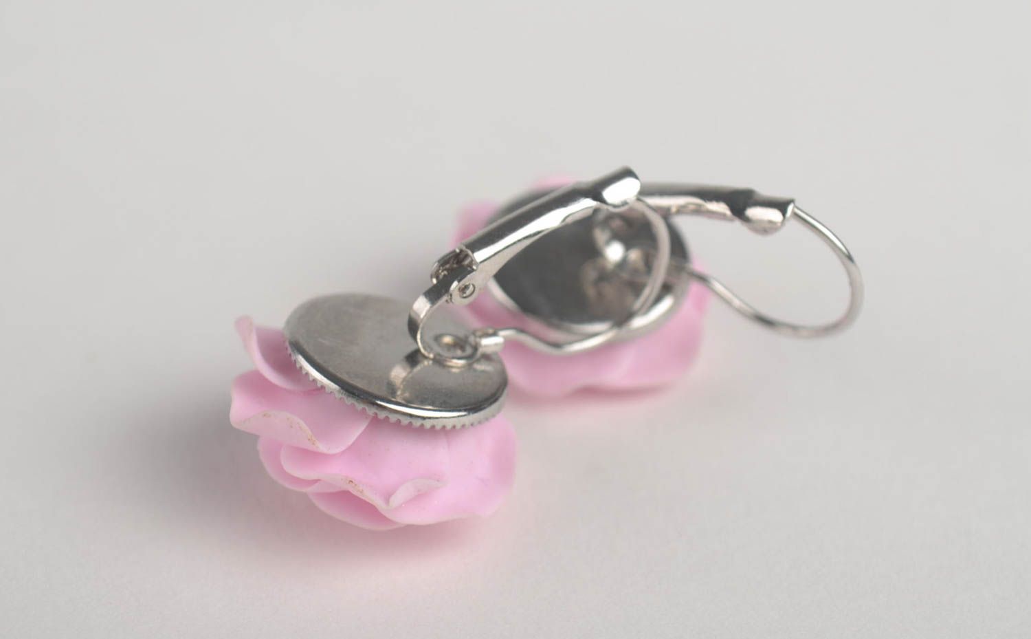 Элитная бижутерия модные серьги в виде розовых роз украшения ручной работы фото 3