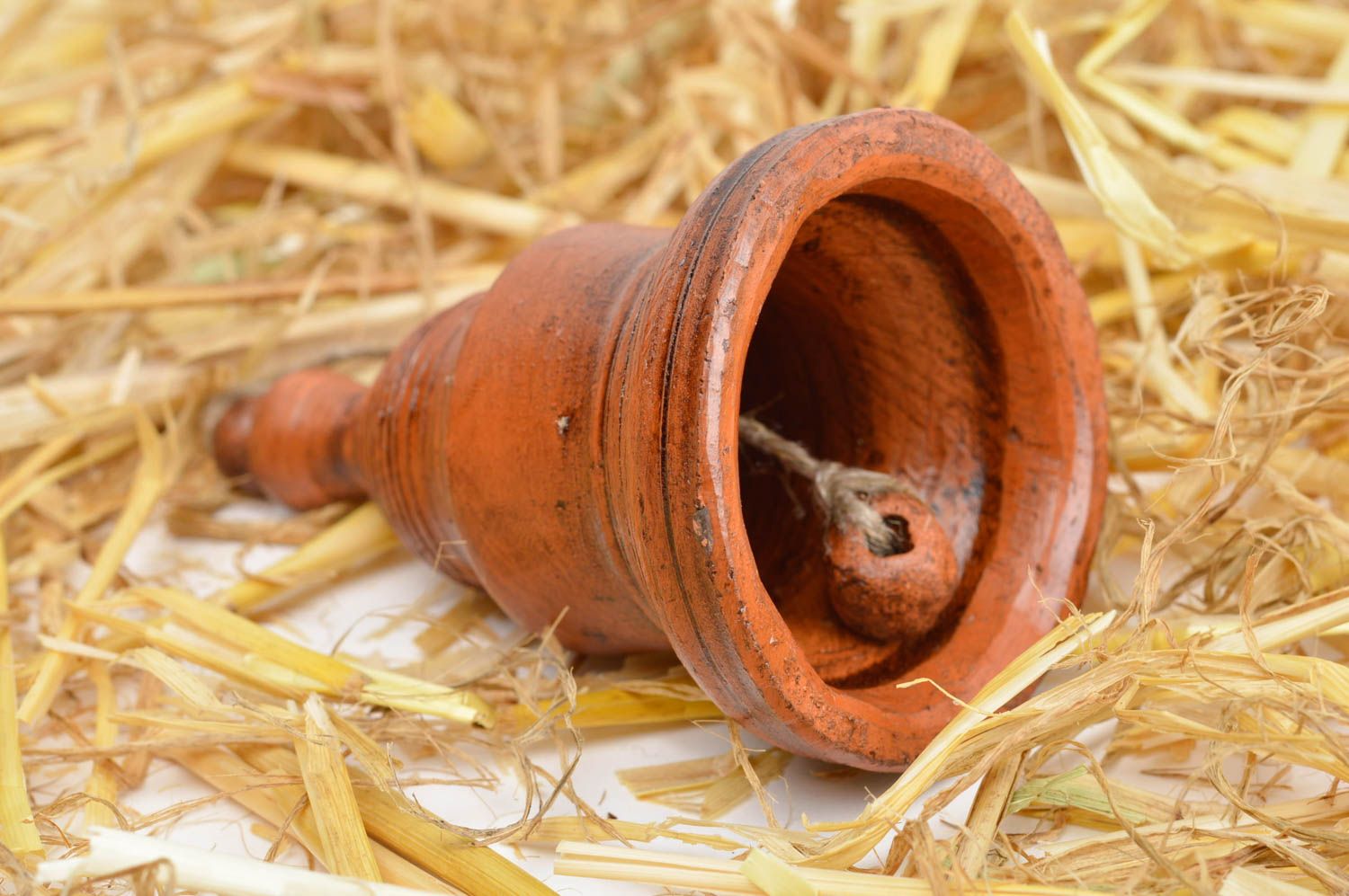 Handmade ceramic stylish bell unusual clay bell cute interior decor ideas photo 1