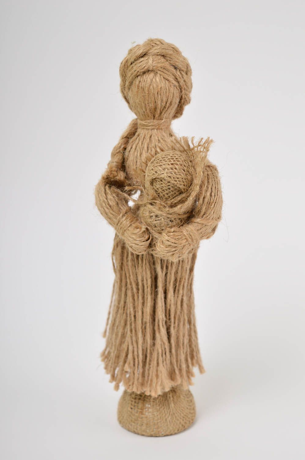 Figurine femme faite main Décoration ficelle avec bébé design Déco maison photo 2