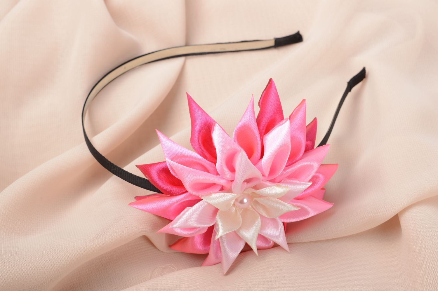 Rosa Blumen Haarreif handmade Haar Schmuck Geschenk für Mädchen originell schön foto 5